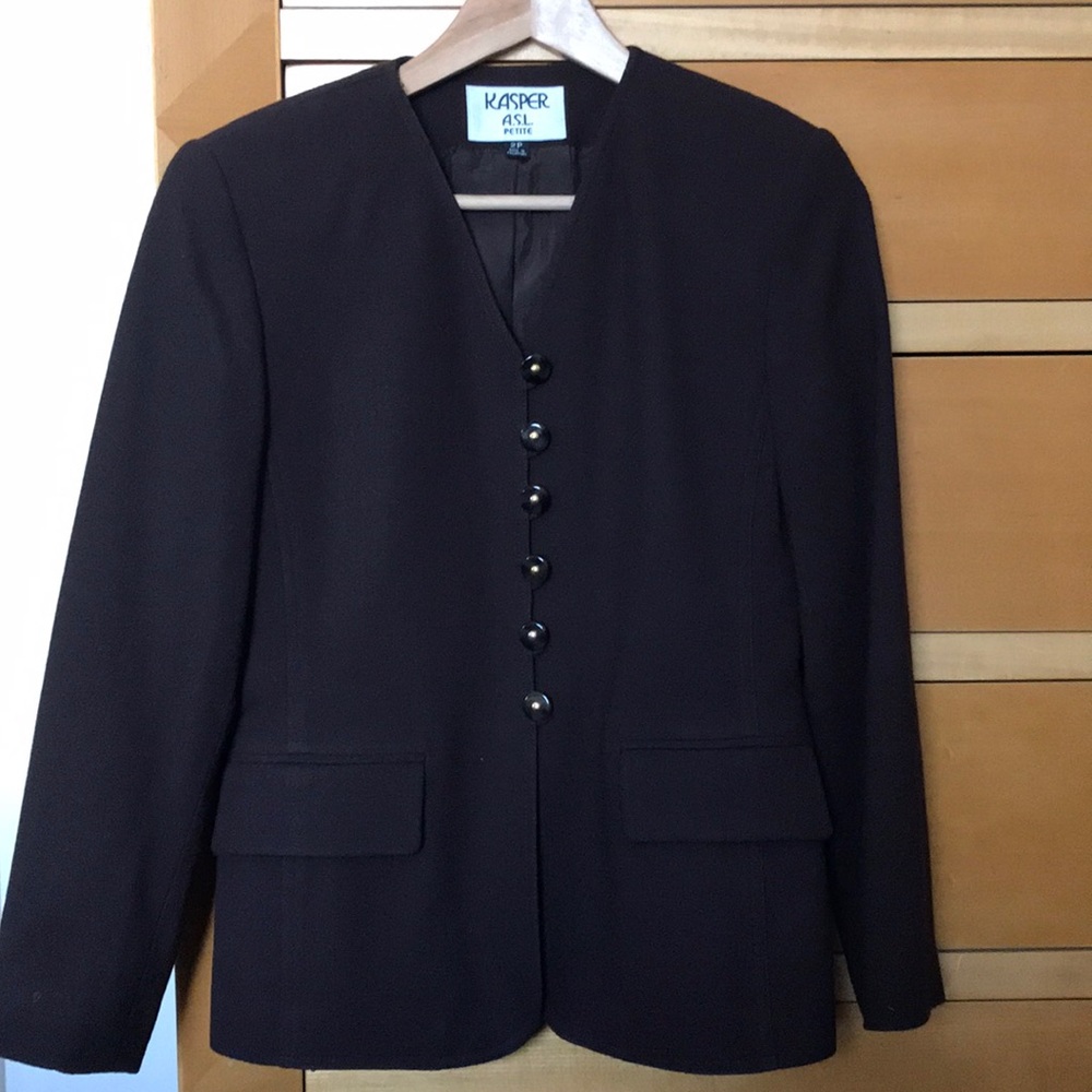 Chocolate brown blazer with gold detailed buttons